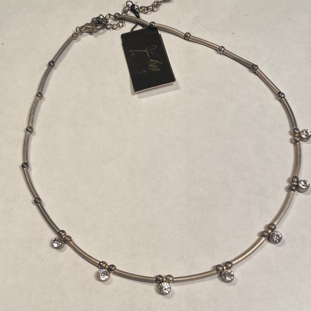 Unbranded Silver-Tone Crystal Accent Choker Necklace
